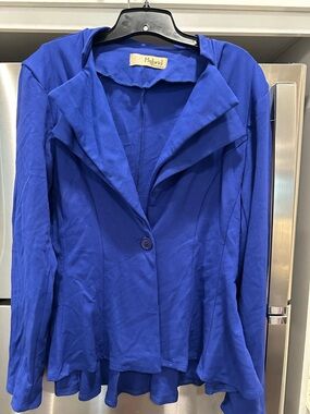 Hybrid Royal Blue Draped Blazer